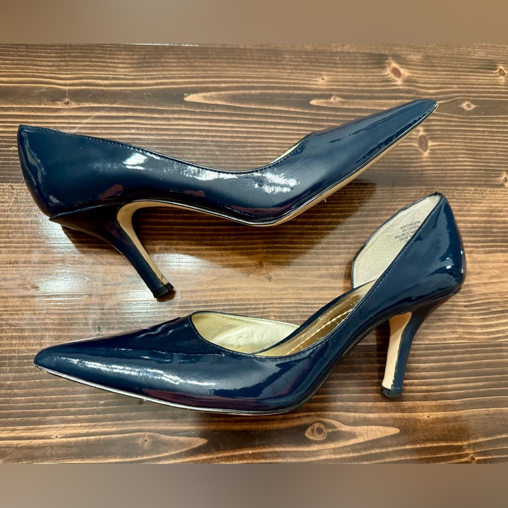 Anne Klein Christa‎ D’Orsay Pumps in Navy Patent Size 6.5